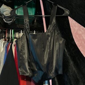 Black Satin Corset Top
